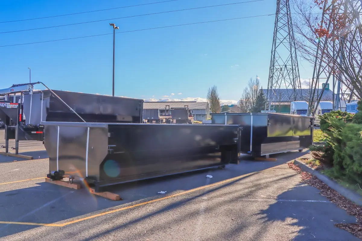 Roll-off dumpster ready for waste disposal at job site for Construction Dumpster Rental in La Palma